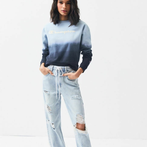 NEW Spellout Script Tie dye Champion Ombré Crew - Picture 5 of 5